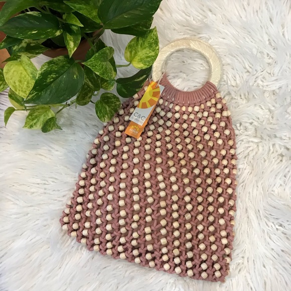 C & C California Handbags - New🌿Boho Beaded Beach Clutch